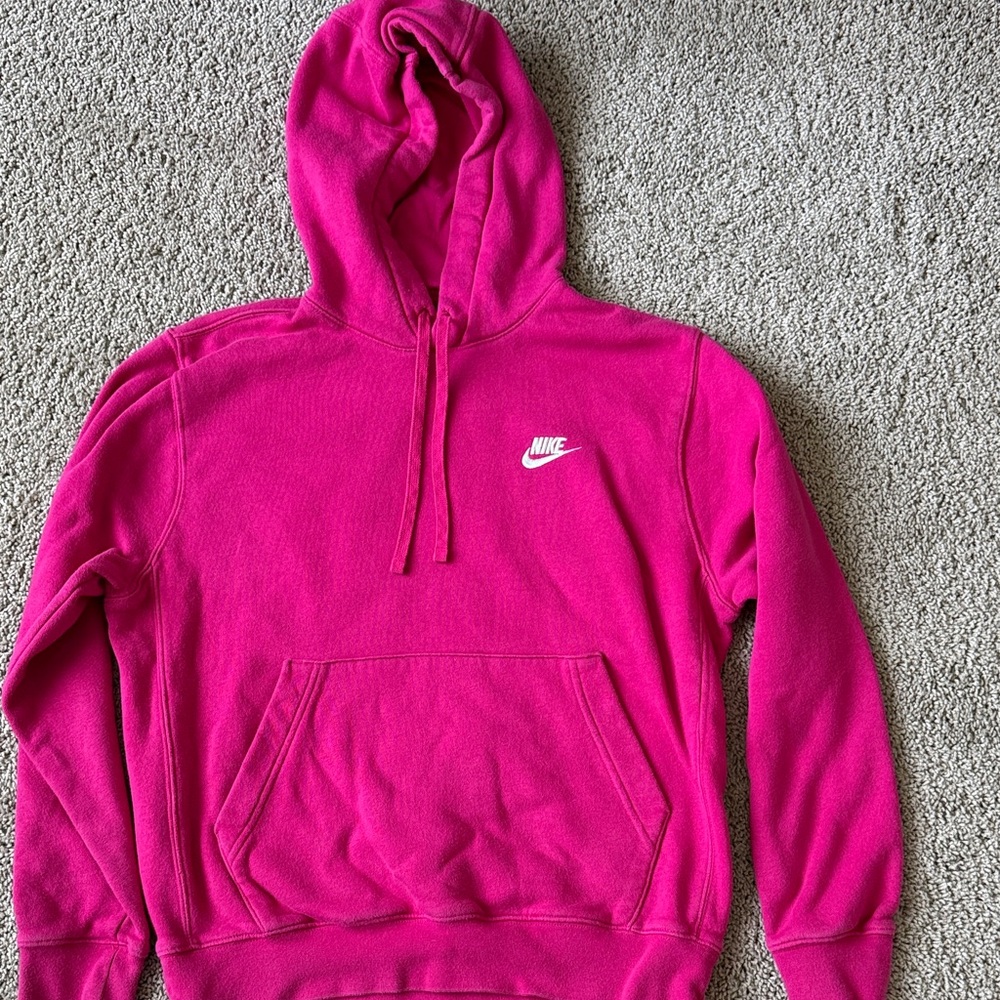 Nike Hot Pink Hoodie with White Swoosh